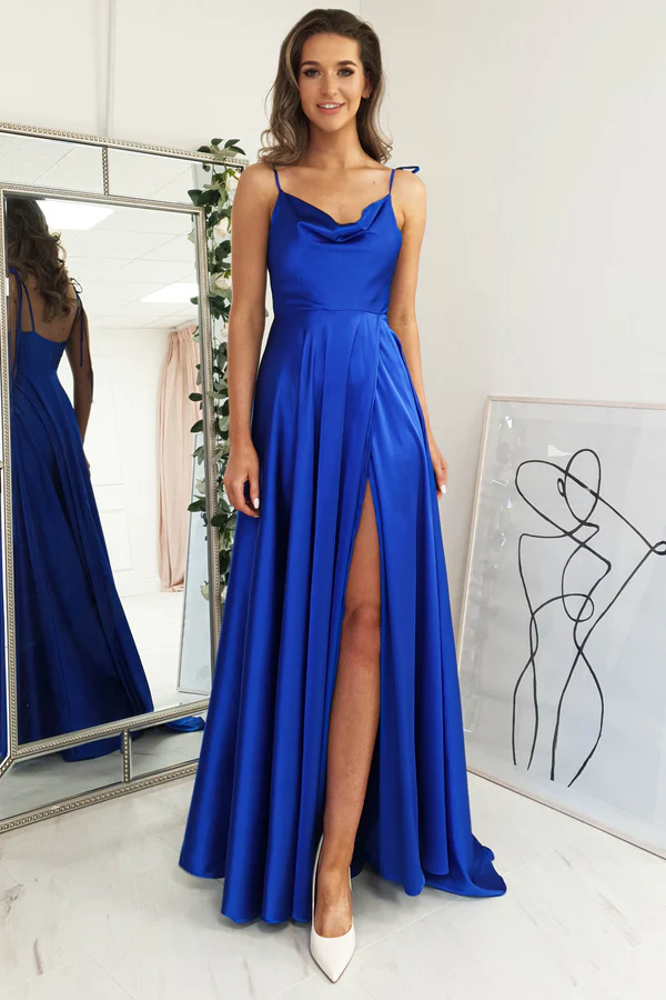 Cowl Neckline Gown | Royal Blue