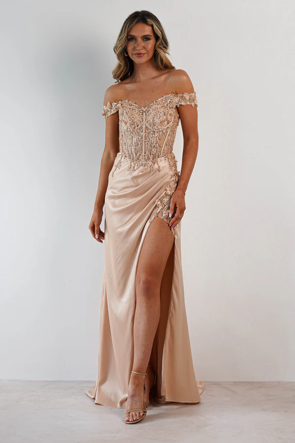 Embellished Gown | Champagne/Gold