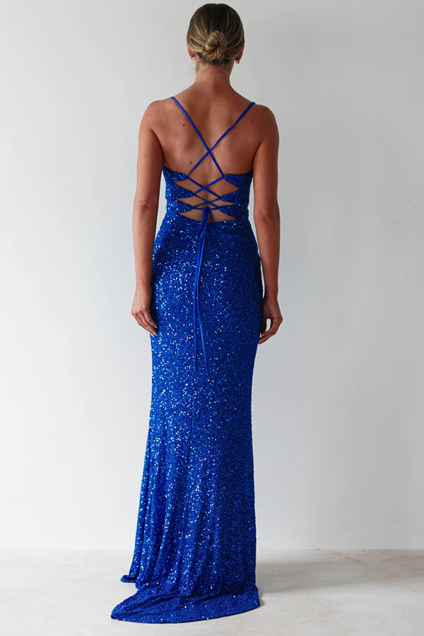 Bodycon Sequin Gown | Royal Blue