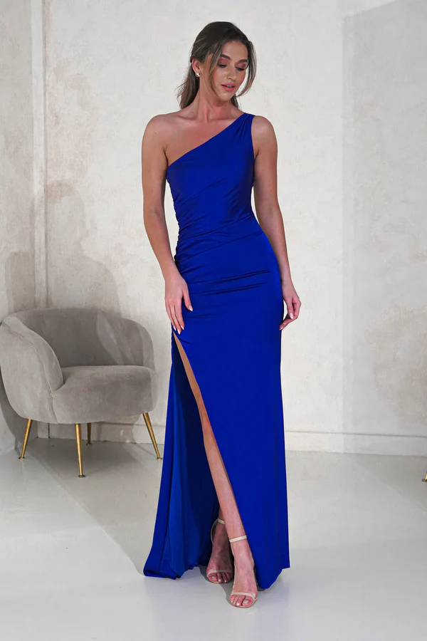 One Shoulder Maxi Gown | Royal Blue