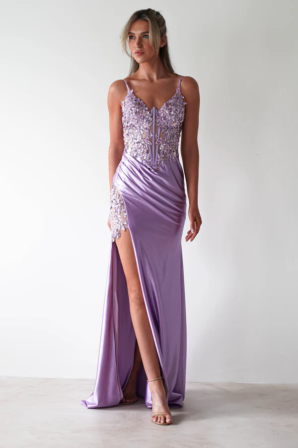 Embellished Bodice Gown | Lavendar