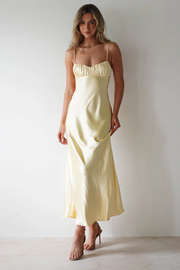 Soft Satin Maxi Dress | Lemon