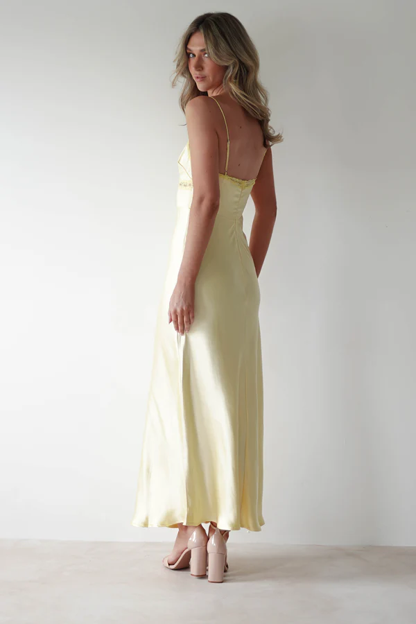 Soft Lace Maxi Dress | Butter Yellow