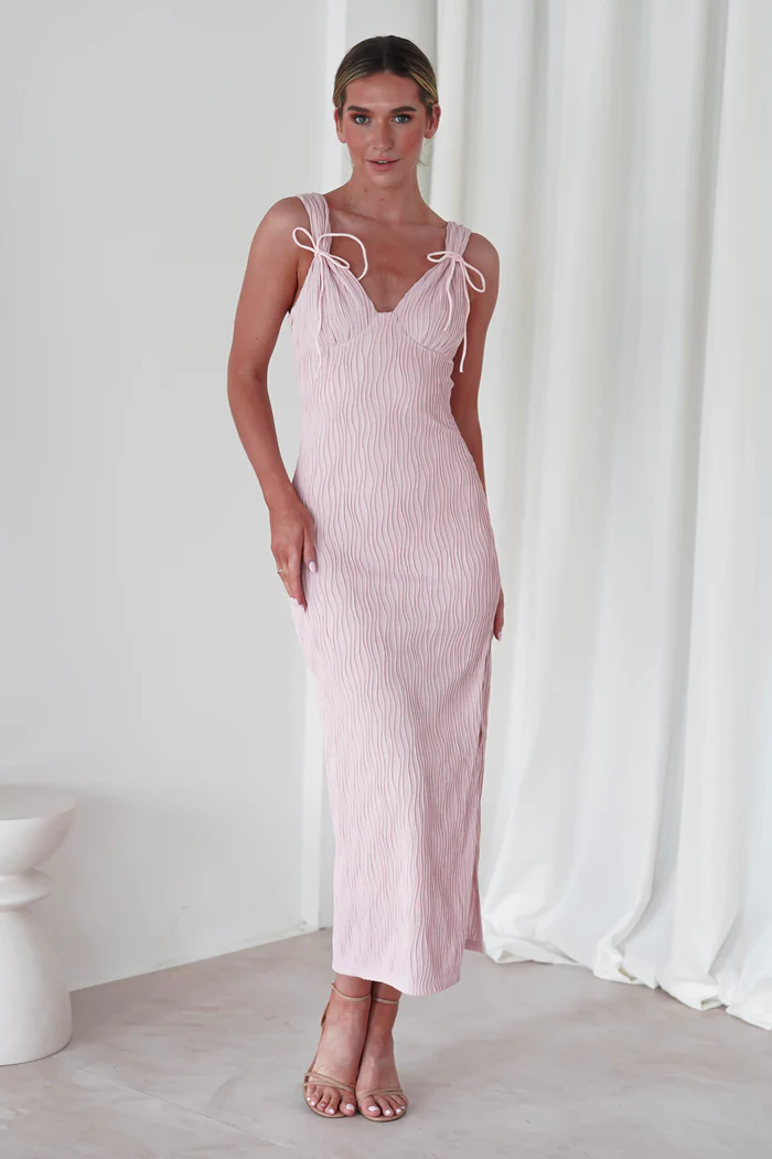 Textured Maxi Dress | Blush