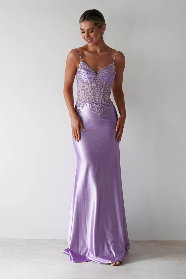  Glitter Bodycon Gown | Lilac