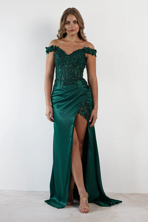  Embellished Gown | Emerald