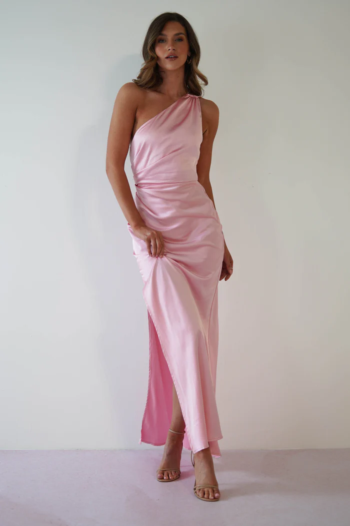 Soft Satin Maxi Dress | Pink