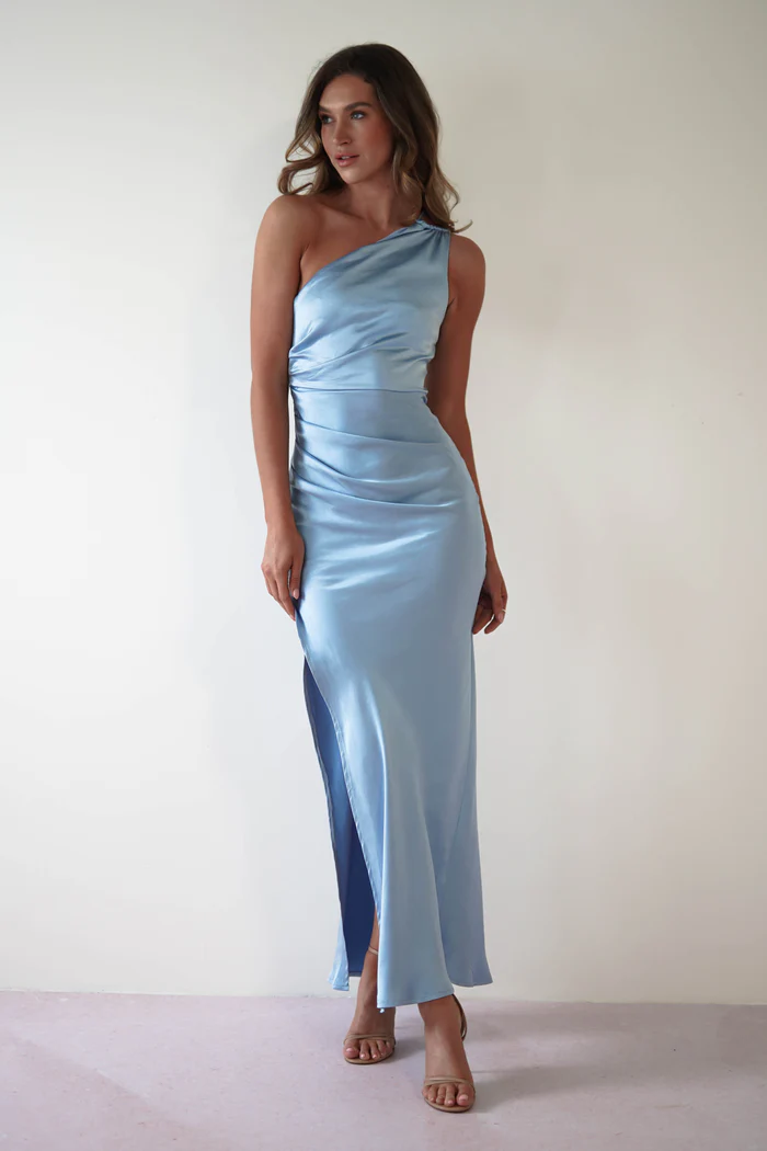 Soft Satin Maxi Dress | Blue